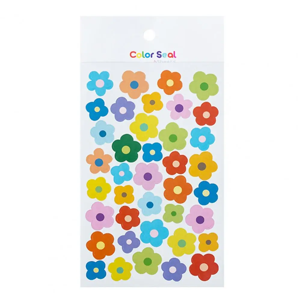 Decorative Clear Printing Flower Star Love Heart Round Shape Scrapbooking Sticker for Handbook
