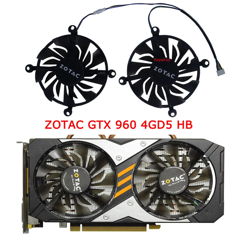 2Pcs/Set,GPU Card Cooler Fan,GA92S2H,For ZOTAC GTX1060-6GD5,ZOTAC P106-100 6G,ZOTAC GTX 950-2GD5 HA,ZOTAC GTX 960-4GD5 HB