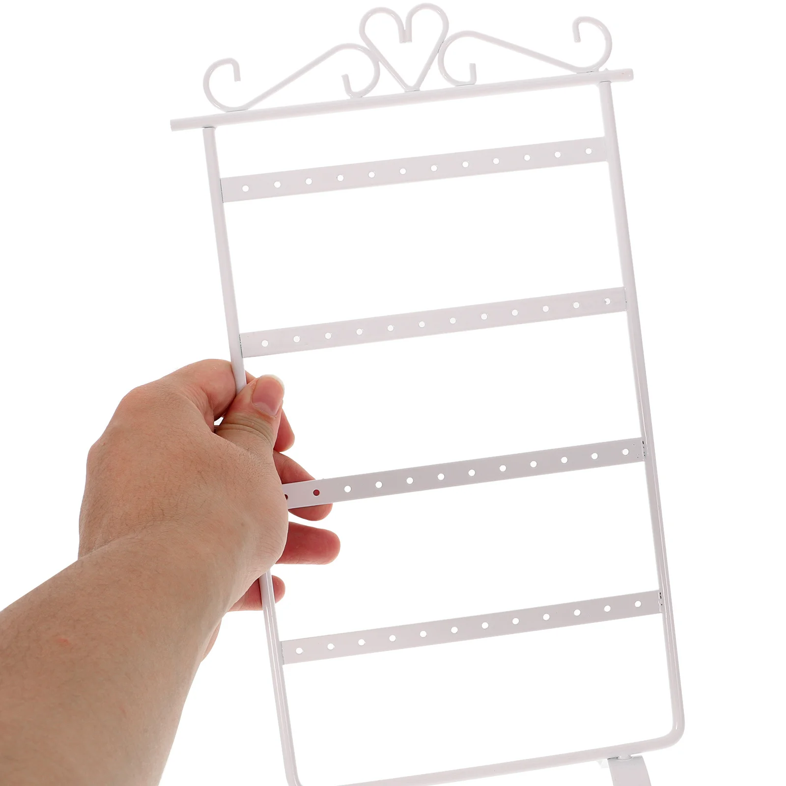 Earrings Hanging Rack White Metal Jewelry Display Stand For Earrings Necklaces Bracelets Storage Organizer Jewelry Holder
