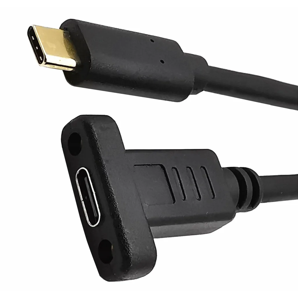 Высокоскоростной USB 3. 0 Type-C штекер-гнездо Удлинительный кабель с позолоченными отверстиями для винтов 16 + 1 кабель 10 Гбит/с