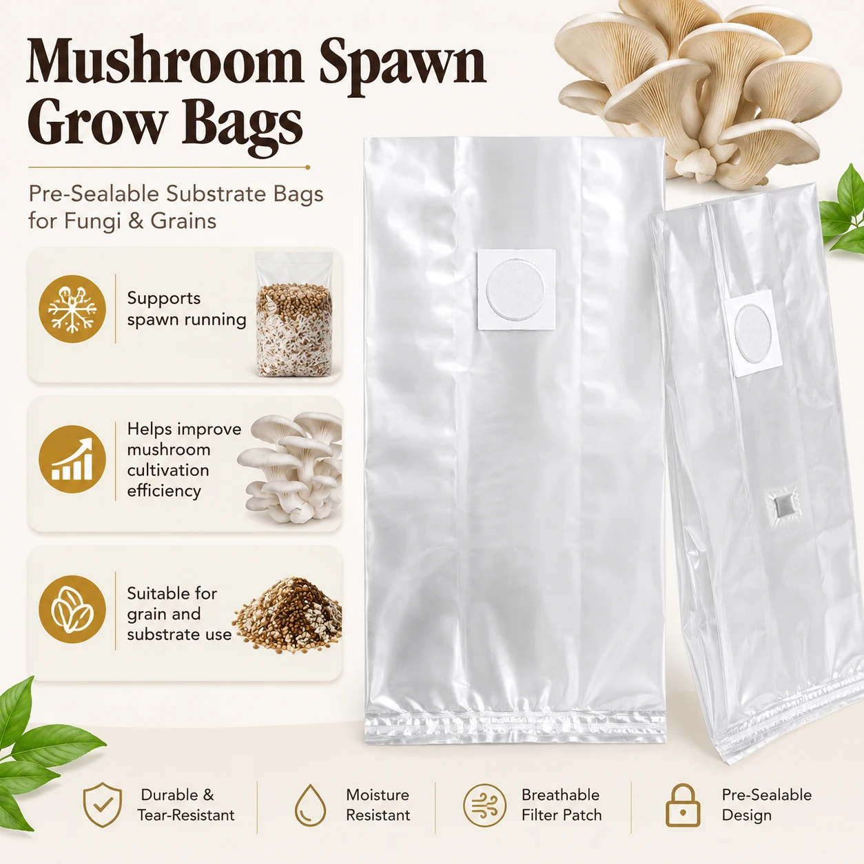 Mushroom Spawn Bag - 10/20Pcs Mushroom Grow Bags High Temp,