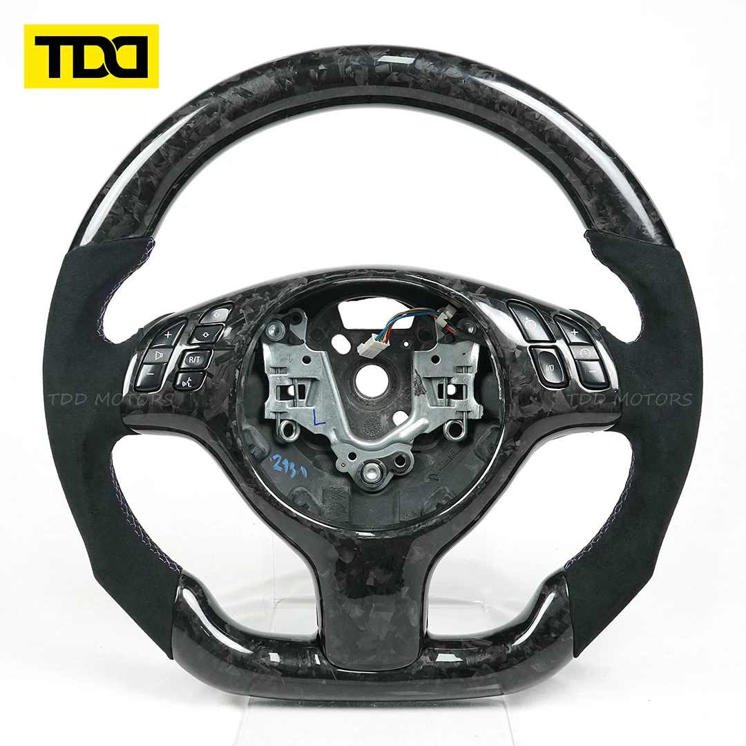 TDD Real Carbon Fiber Steering Wheel for BMW E46 3 Series 1997-2006 Perforated Leather Multiple Customized Solution