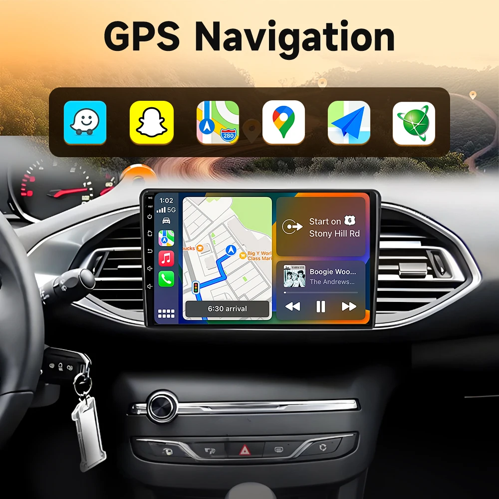 Car Radio Android 16 For Peugeot 308 T9 308S 2013 2014 2015 2016 2017 Navigation GPS Multimedia Video Player Stereo wifi DSP BT