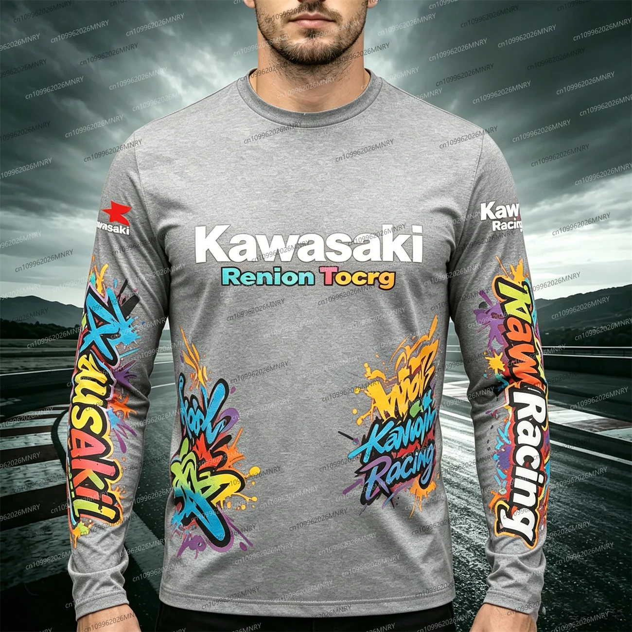 

Hot Motorcycle Kawasaki Long T-Shirt Top Sunscreen Fast Drying Summer men long-sleeve t-shirts 3d Print Women T-shirt