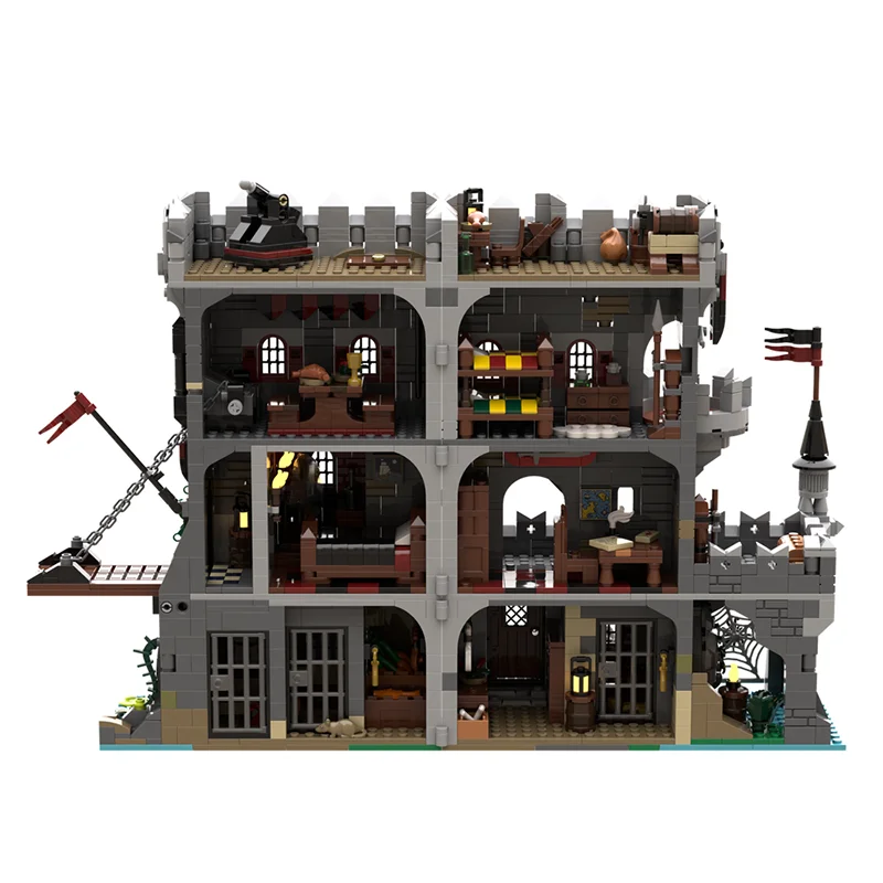 Moc Building Blocks Boar Lord`s Castle Model Technology Brick DIY Assembly Medieval Castle Model Construction Toy Holiday Gift