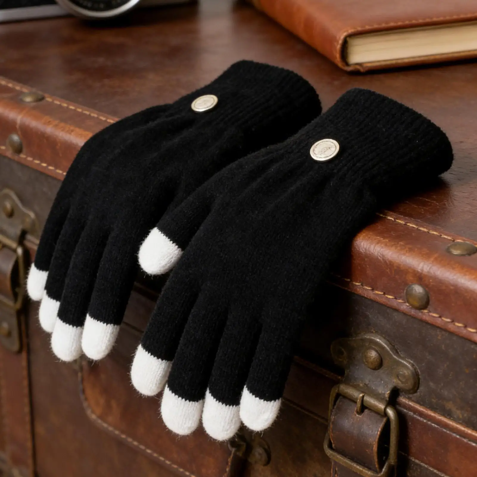 Modische Party-LED-Rave-Blitzhandschuhe mit 7 Modi, leuchtende Fingerspitzen, Beleuchtung, Schwarz, Neu, für Feiertage – Detail 2