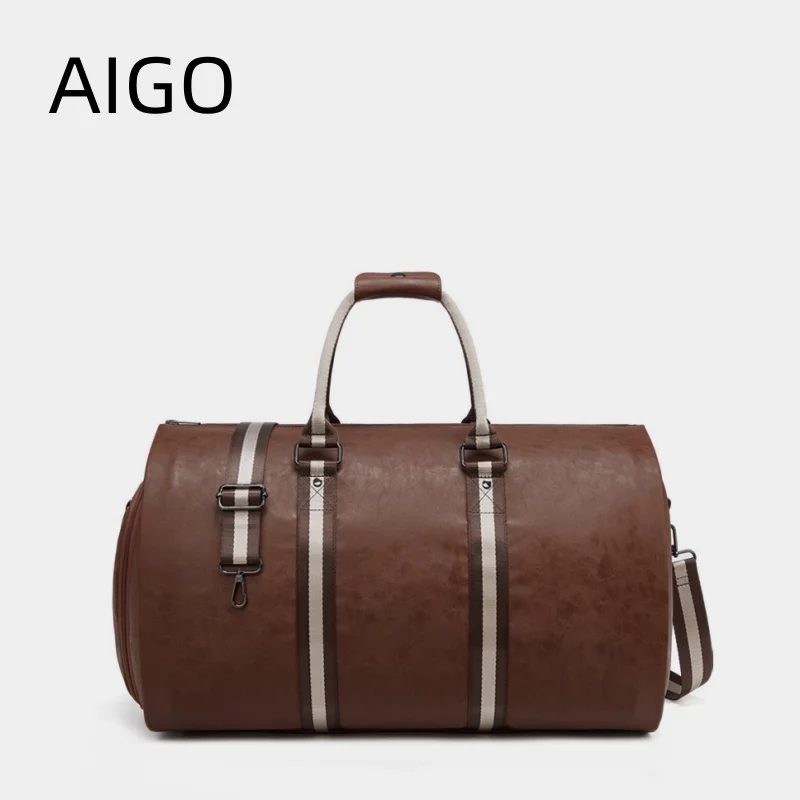 AIGO Men Business Travel Bag Waterproof Oxford Garment Pack Large Capacity Shoulder Bags Multi-pocket Luggage Сlothes Storage