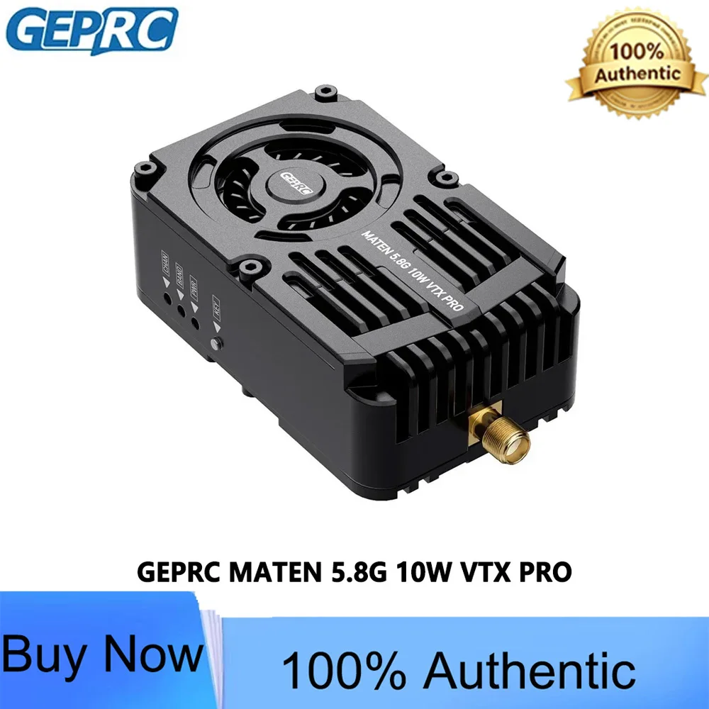GEPRC MATEN 5.8G 10W VTX PRO Adjustable Power FPV Transmitter OSD w/Fan Support IRC Tramp Protocol Long Range FPV