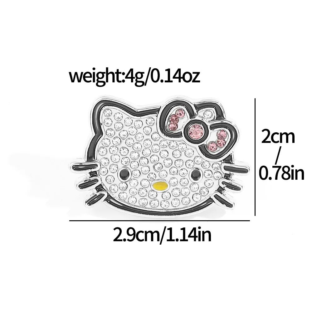 Sanrio Hello Kitty Brooch Soft Cute Adorable Metal Badge Accessories with Shiny Rhinestone Pins  Jewelry Accessories Brooches