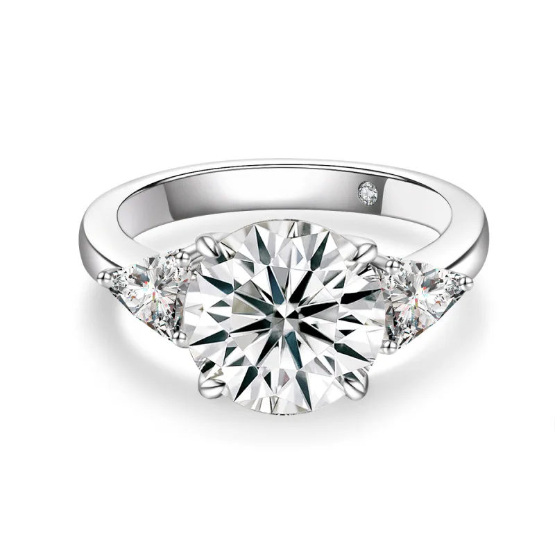 

Carnica 4CT 3 Stone Real Moissanite Ring for Women 100% S925 Sterling Silver Sparkling Wedding Band Jewelry GRA D Color Gift Hot