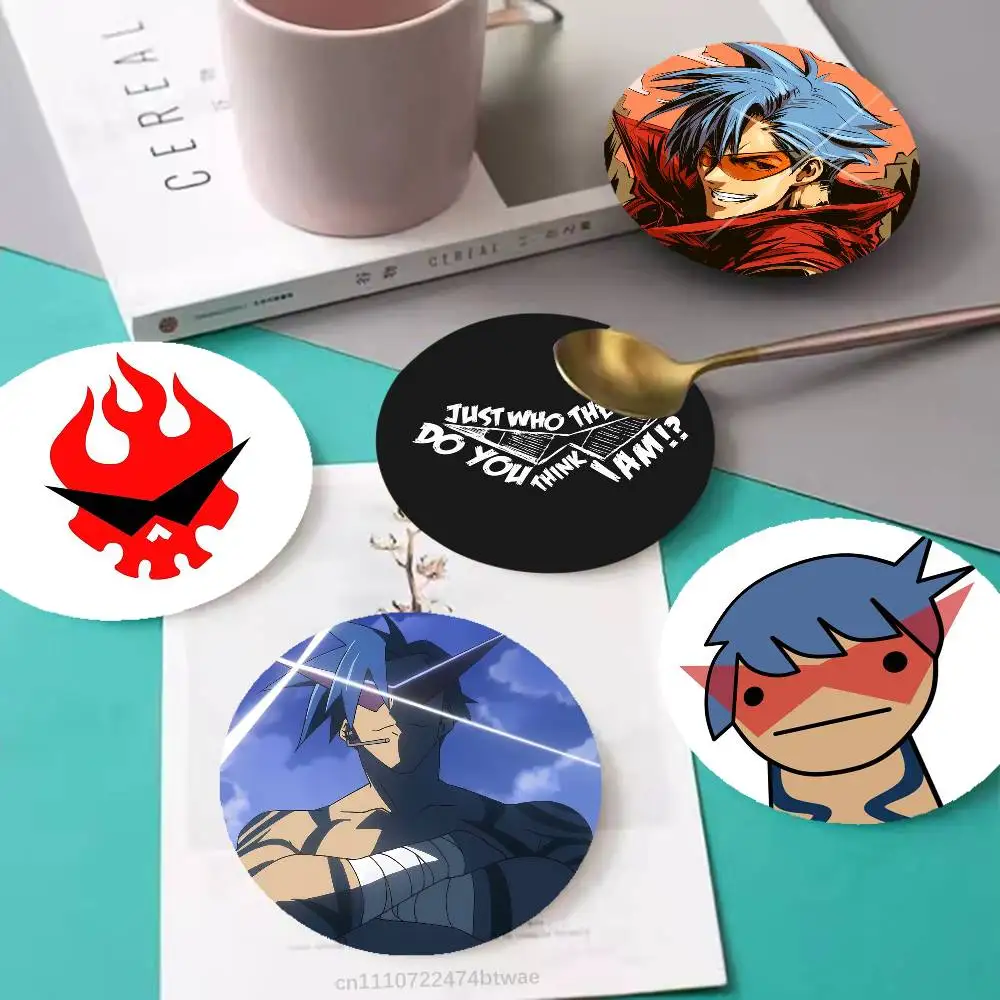 

Gurren Lagann Kamina Elegant Wooden Coaster Handcrafted Wood Grain - Perfect for Coffee, Tea, Home, Bar Decor