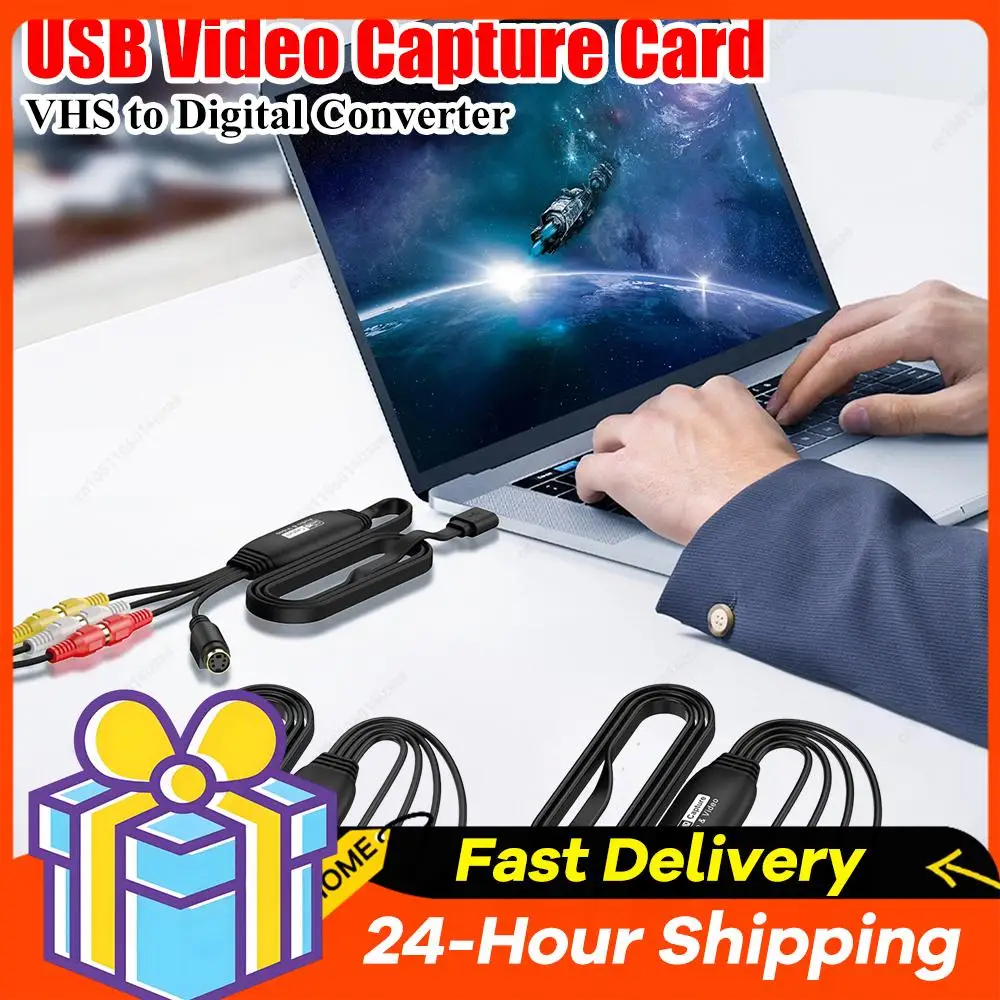 

USB-карта для захвата видео с VHS, ТВ, DVD, VCR, аудиоадаптер, конвертер RCA в USB для ПК