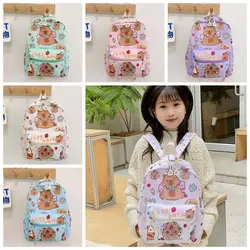 Leuke verdikte capibara-rugzak Brede bandjes Lichtgewicht cartoon dierendagrugzak Opvouwbare nylon schooltas met grote capaciteit Unisex