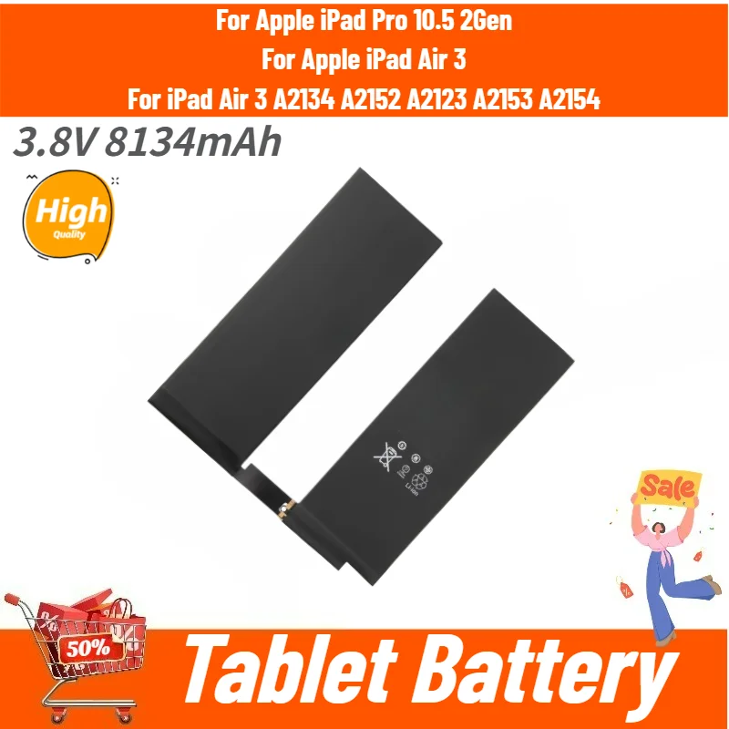 Tablet Battery 3.8V 8134mAh For Apple iPad Pro 10.5 2Gen For iPad Air 3 A2134 A2152 A2123 A2153 A2154 Brand New High Quality