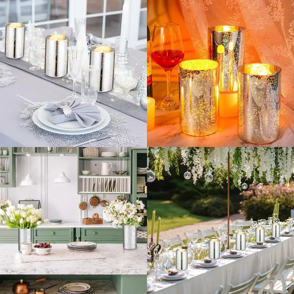 

Набор из 12 серебряных стеклянных ваз, 6 x 3,5 дюйма, для цветочных композиций, свадебного декора, праздничных мероприятий и торжеств