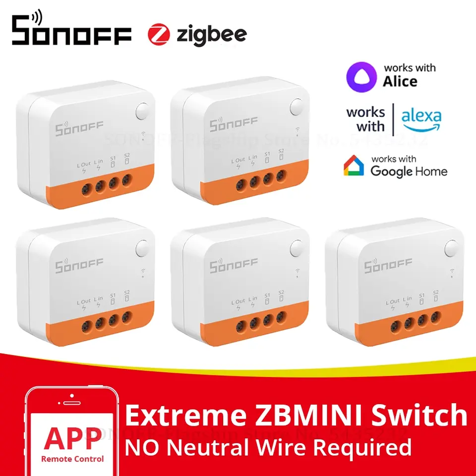وحدة مفتاح ذكي Itead SONOFF ZBMINI-L2 زيجبي DIY لا يتطلب سلك محايد تحكم ثنائي الاتجاه لأتمتة المنزل الذكي