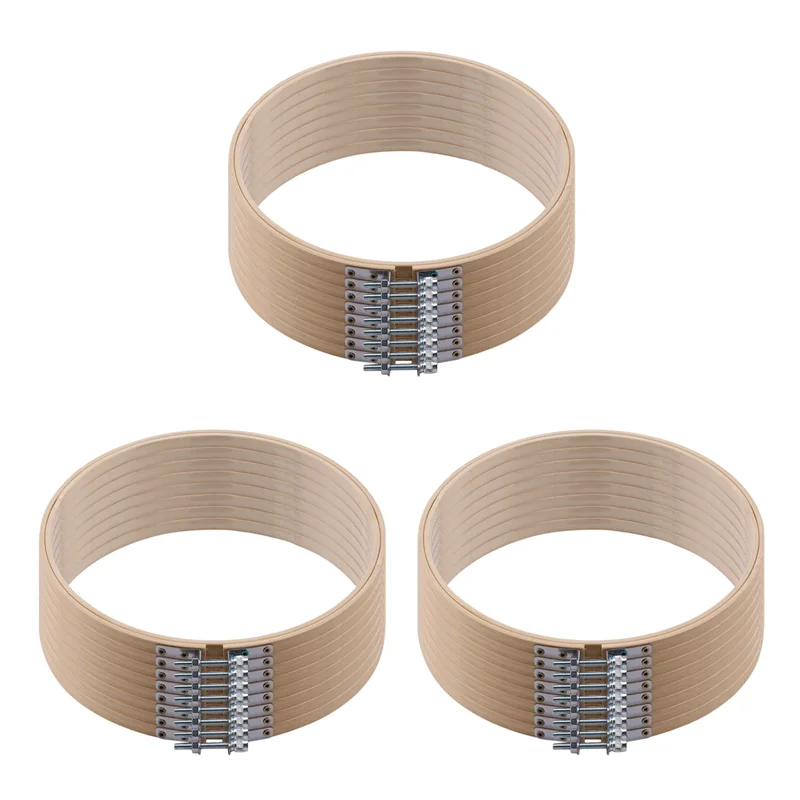 

ABRE-24 Pieces 8 Inch Wooden Round Embroidery Hoops Adjustable Bamboo Circle Cross Stitch Hoop Ring Bulk Wholesale