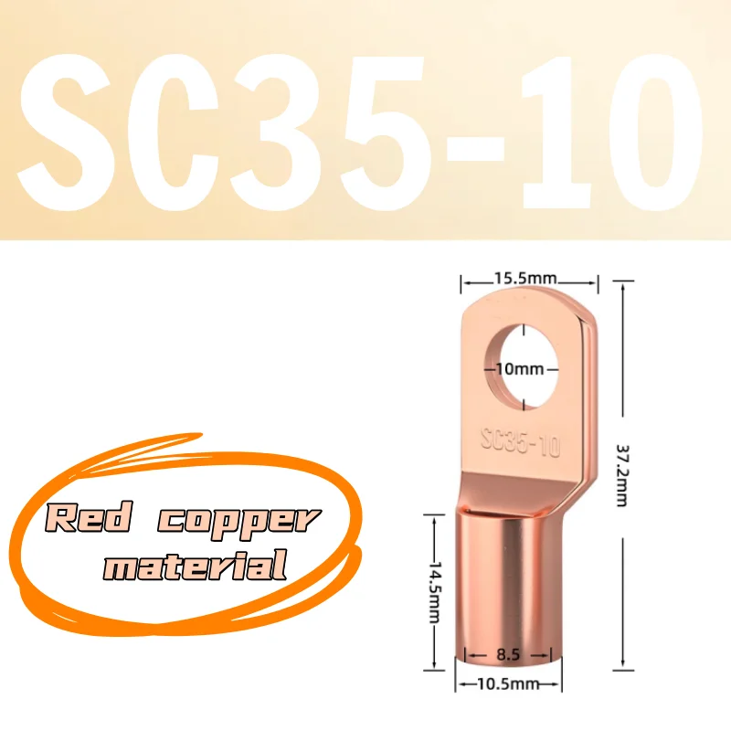 5-20 قطعة 4-70mm2 SC4 SC6 SC10 SC16 SC25 SC35 SC50-95 المعلبة الأسلاك النحاسية الأنف محطة تجعيد SC نوع العروات حلقة كابلات الموصلات عدة