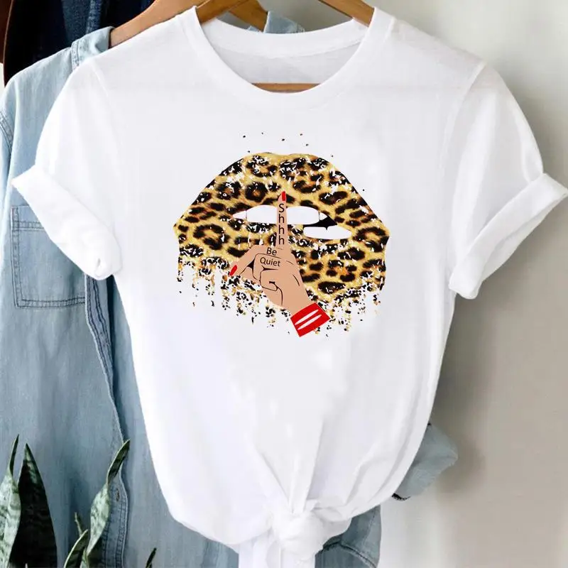 Camiseta con estampado de leopardo explosivo europeo y americano para mujer