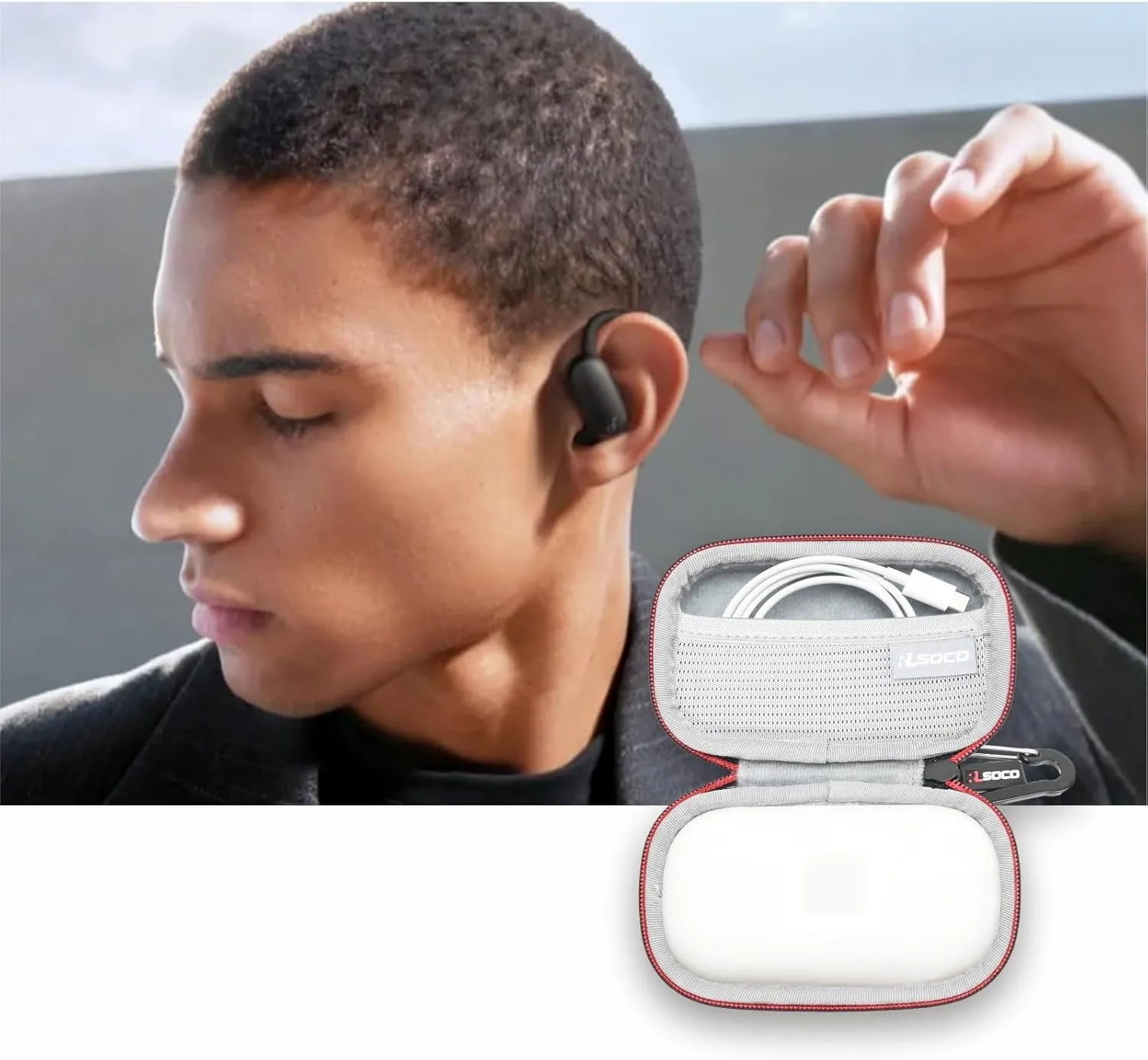 Anker Soundcore AeroFit 2 Pro 고해상도 오픈형 이어폰 및 액티브 노이즈 캔슬링 헤드폰용 케이스 (케이스만)