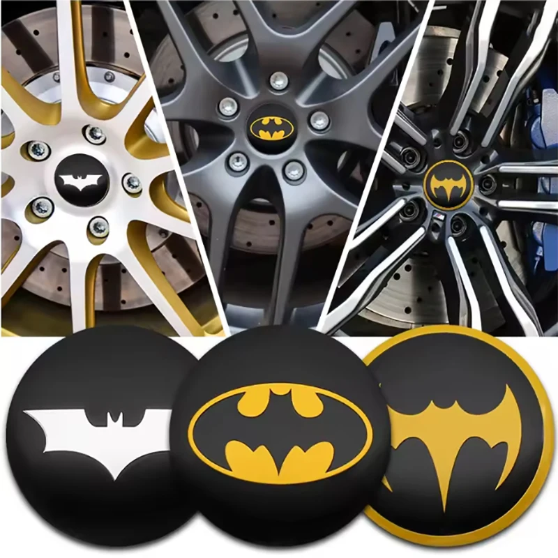 4 قطعة 56 مللي متر 60 مللي متر الخفافيش شعار سيارة عجلة مركز محور قبعات شارة شعار غطاء حافة ملصقات سيارة التصميم الديكور الشارات اكسسوارات السيارات #1