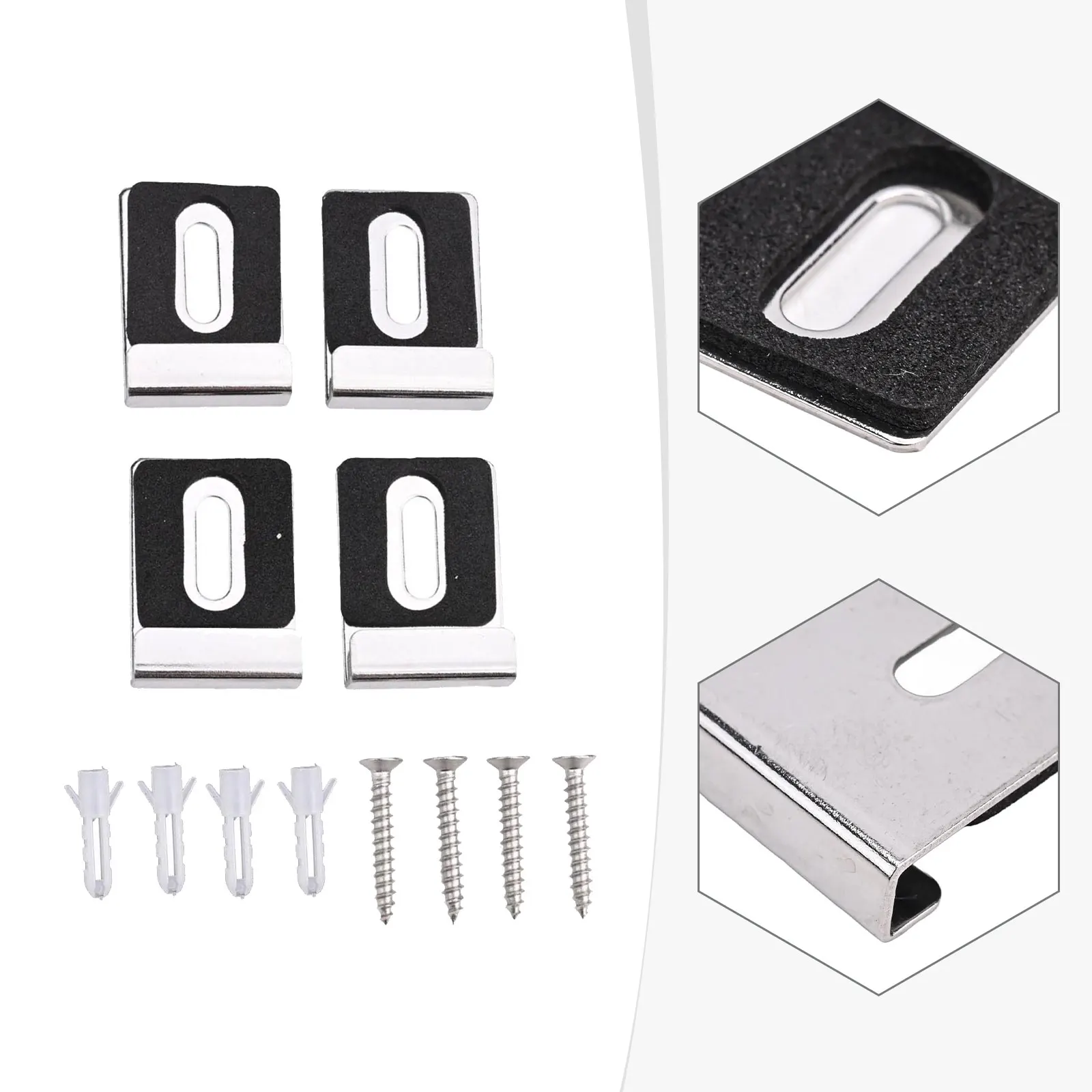 Mirror Hanging Kit Mirror Bracket Clips For Cabinets Heavy-Duty Long-Lasting Durability Stainless Steel For Glass Items