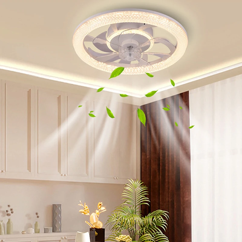 LED Ceiling Fan Light Modern Remote Control Lighting For Living Room Restaurant Bedroom Study Hotel Indoor Home Decoration Lamp