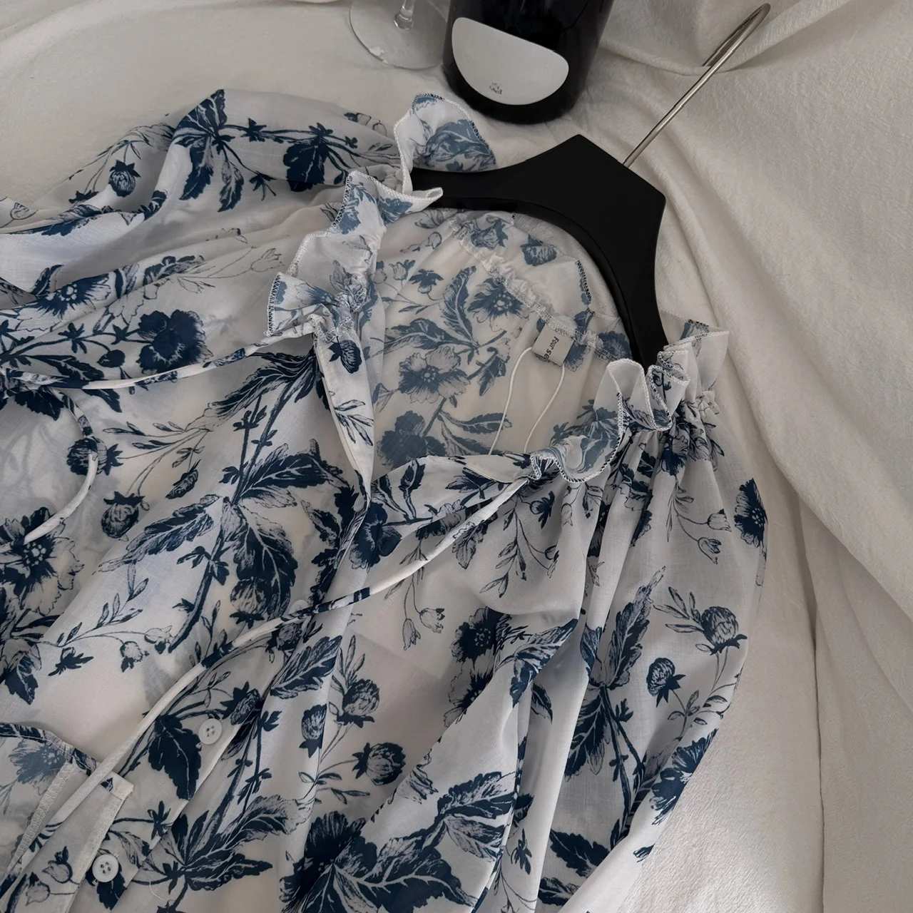 قميص نسائي بأسلوب صيني رجعي، فضفاض ومريح، بأكمام طويلة وطوق مطبوع، تصميم تاي داي، وصول جديد لفصل الصيف #4