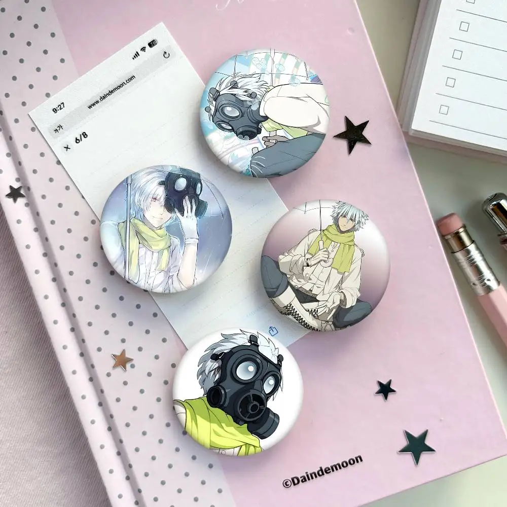 1pc Clear Game D-DRAMAtical Murder Cartoon Style Badge Brooches On Backpack Decoration Round Enamel Pins For Accessorys - view 4