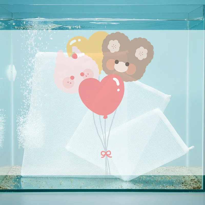 Aquarium Filter Net Bags Reusable Fine Filter Media Bags With Zipper For Aquarium Filtration Bio Ball Carbon Isolation Storage