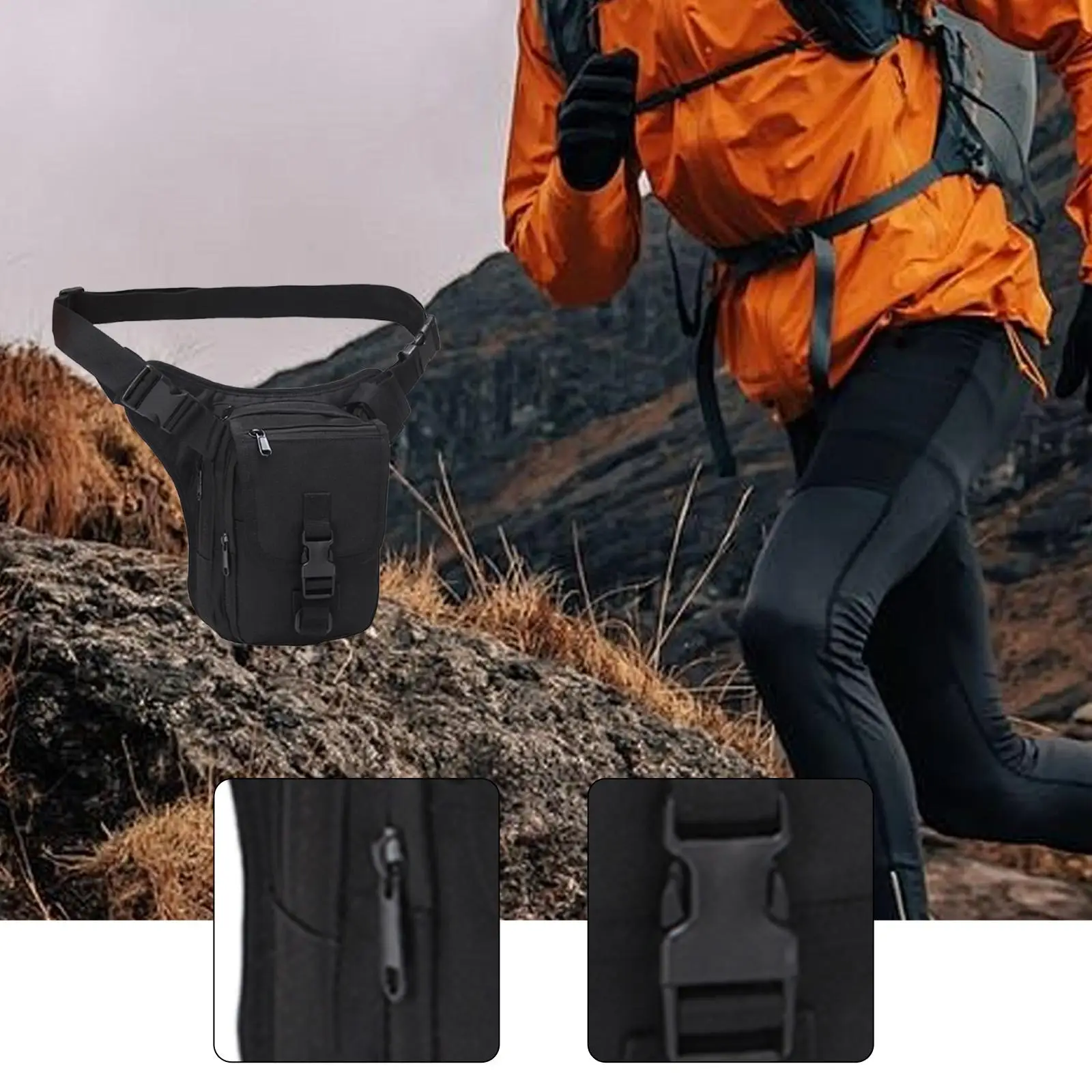 Immagine 7: Borsa da Gamba a Tracolla Unisex, Marsupio Versatile da Coscia per Moto, Ciclismo, Escursionismo e Attività all'Aperto