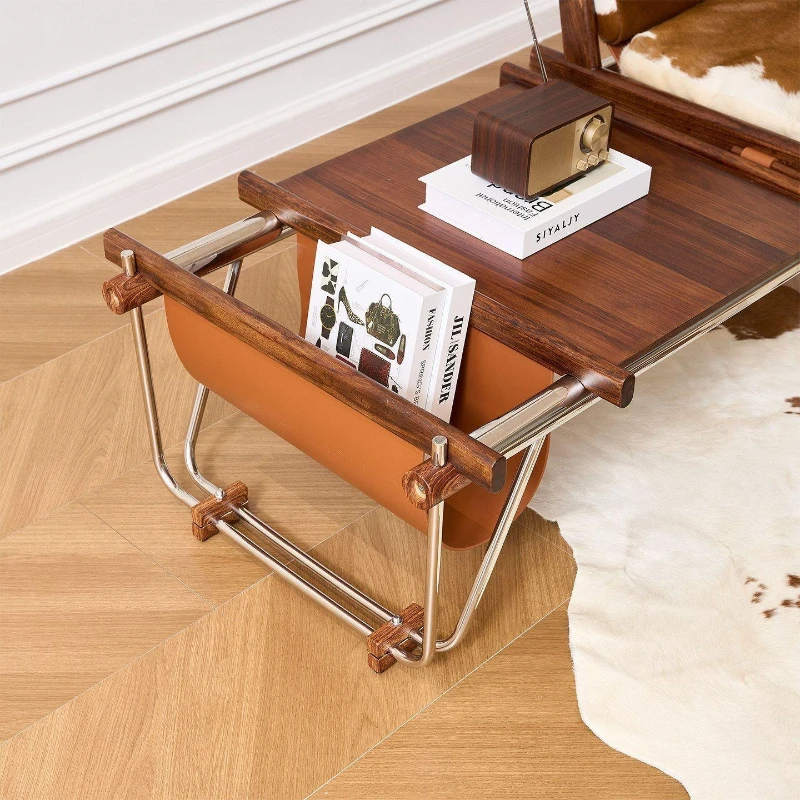 

Vintage Italian leisure chair Bauhaus coffee book chair milk cowhide bench medieval designer saddle leather bench
