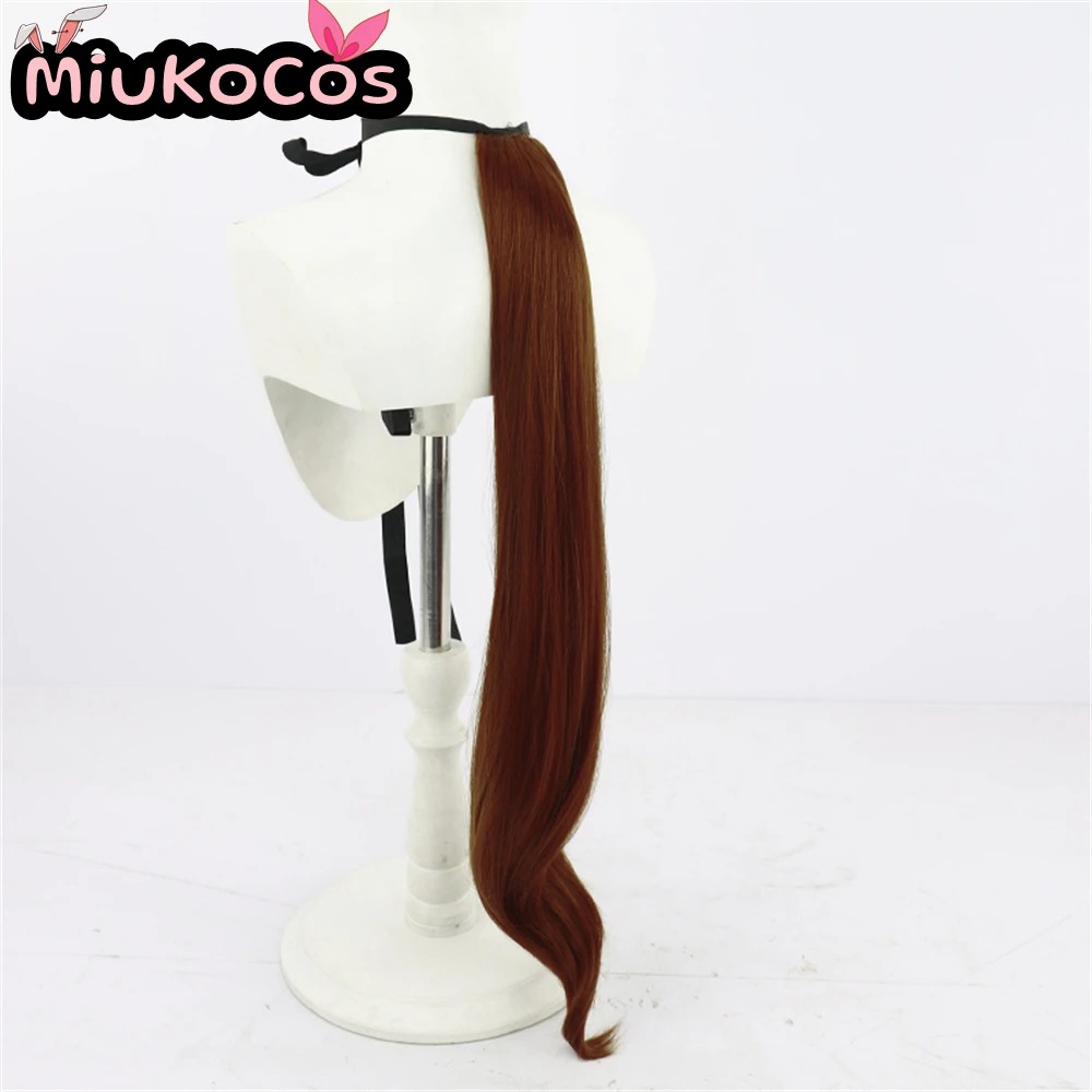 متوفر في المخزون شعر مستعار تأثيري النبيل Seamair مع آذان وذيل MiukoCosplay Umamusume: شعر بني جميل ديربي كوسبلاي