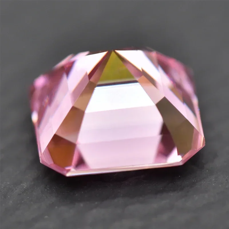 Moissanite Diamond Sakura Pink Color Asscher Cut Lab Created Gemstone for DIY Jewelry Rings Earrings Making with  Certificate