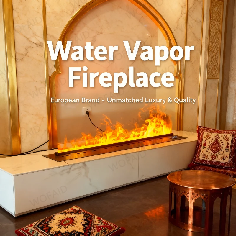 스마트 홈 3D 벽난로 물 스팀 가습기 장작 파열 소리 스마트 벽난로 - 휴대폰 제어 및 16가지 색상 선택 가능