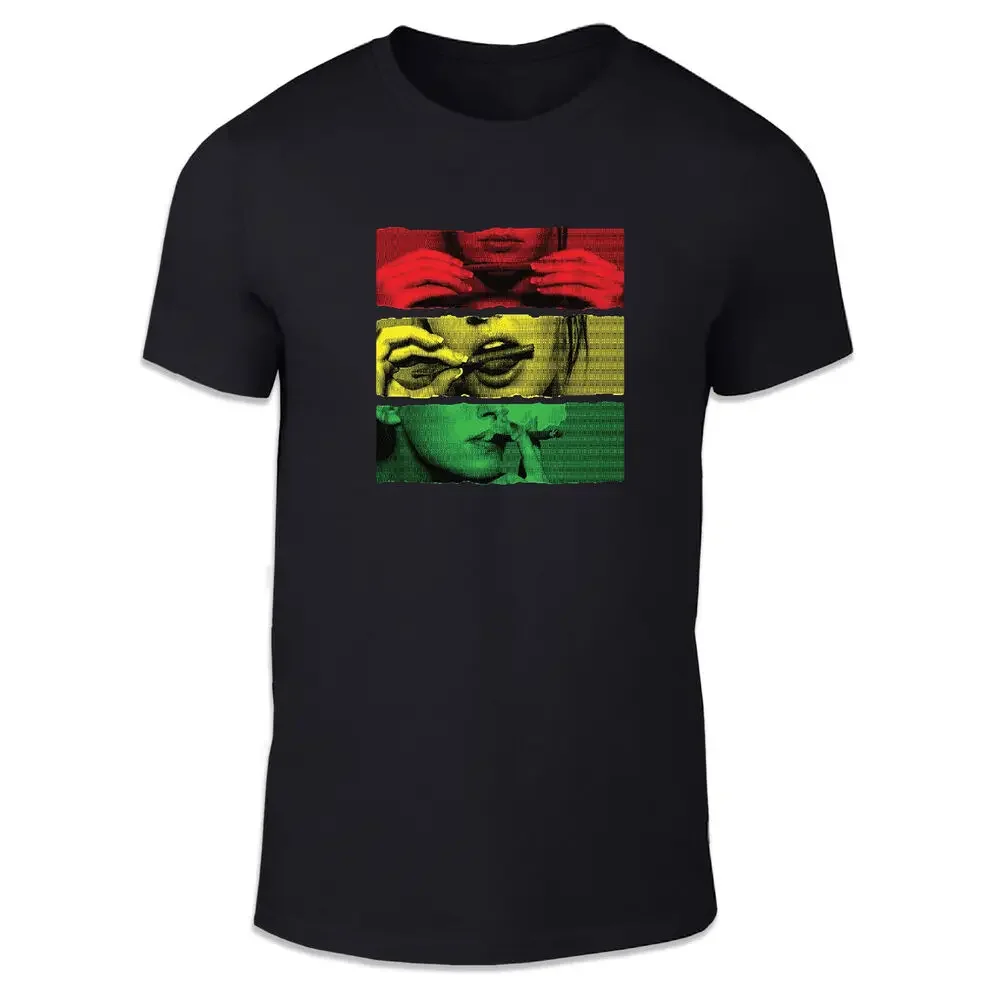 Smoking Lips Rasta Adult Unisex T Shirt - Music  Funny Humour Gift  High Quality 100%Cotton Short Sleeve