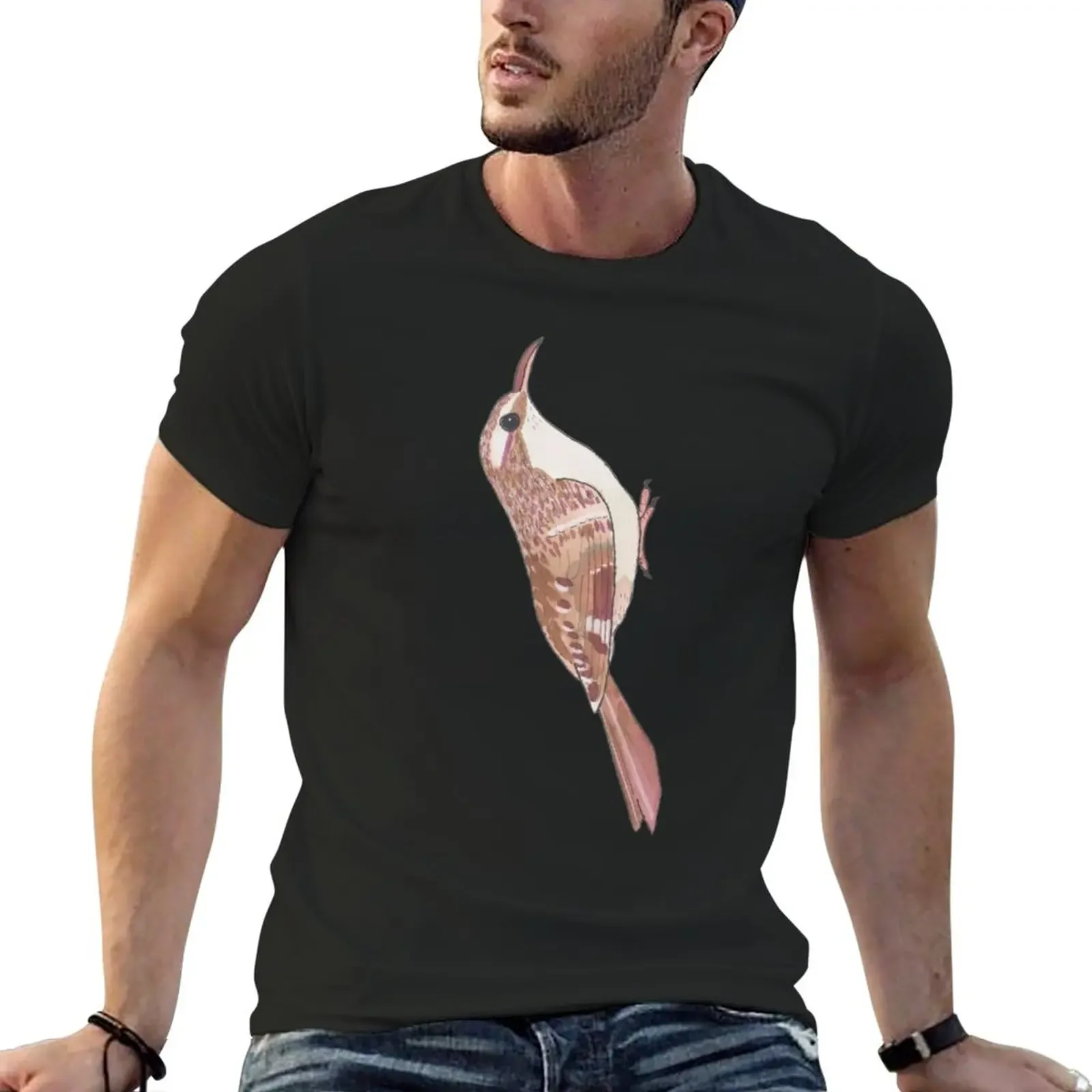 

Brown Creeper bird species wildlife art T-Shirt hippie clothes kawaii clothes sweat men t shirts