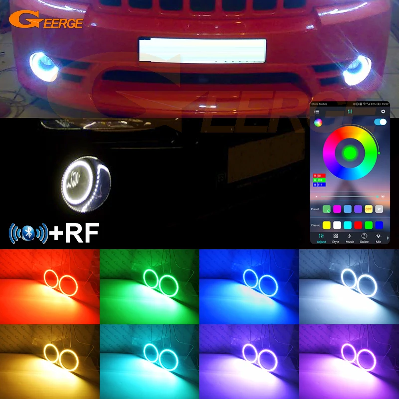 

Для Jeep Grand Cherokee III WK 2005 2006 2007 2008 2009 RF Remote BT App многоцветный ультра яркий RGB комплект светодиодов «глаза ангела»