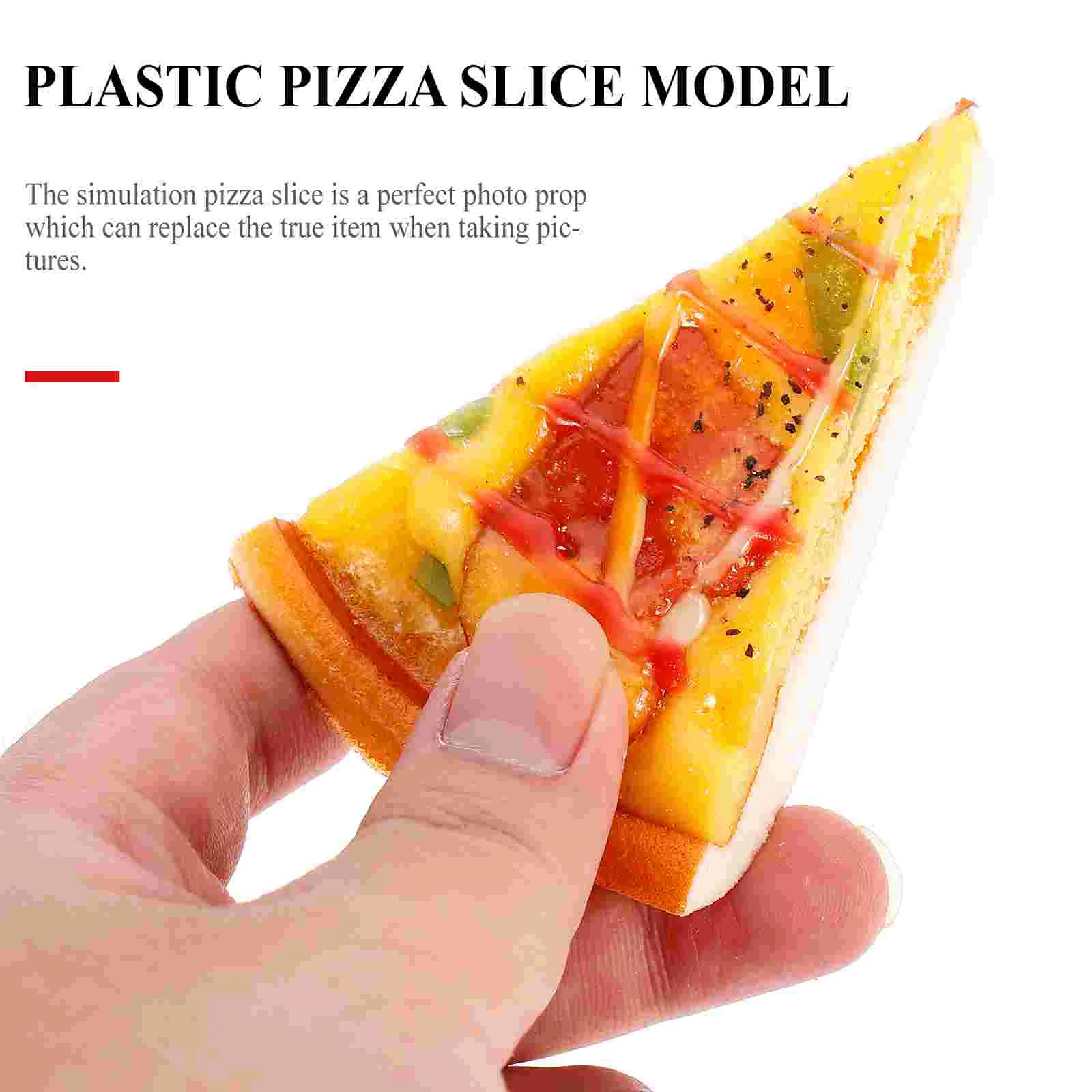 2 Pcs Decor Simulation Pizza Slice Model Pretend Fake Artificial Khaki Decoration Realistic