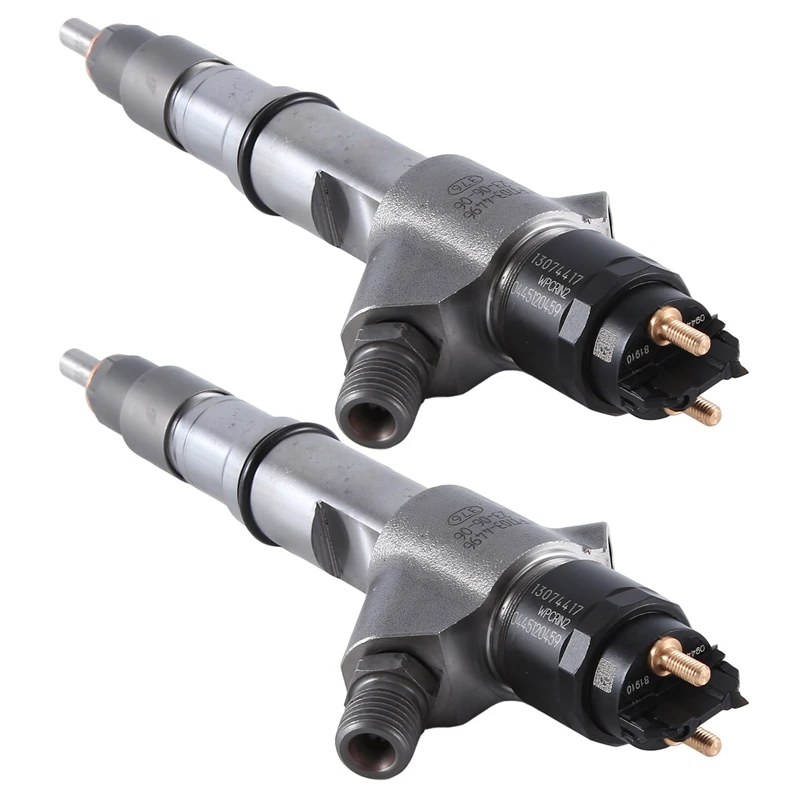 2PCS 0445120459 New Diesel Fuel Injector Nozzle Silver Diesel Fuel Injector For  Weichai 0445 120 459