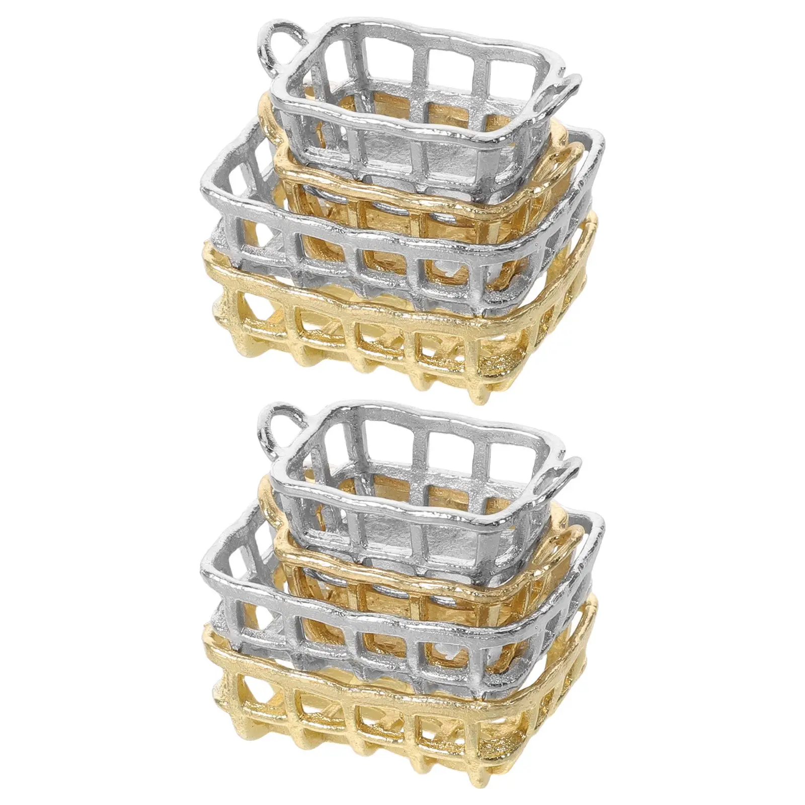 

8Pcs Mini Bread Baskets Dollhouse Kitchen Accessories Miniature Grocery Storage Basket for Kids Pretend Play Fairy Garden Decor