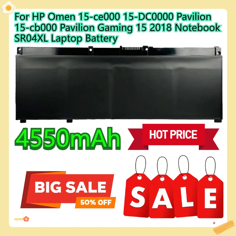 

For HP Omen 15-ce000 15-DC0000 Pavilion 15-cb000 Pavilion Gaming 15 2018 Notebook SR04XL Laptop Battery 4550mAh/70.07WH