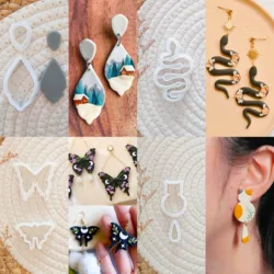 New Earrings Polymer Clay Molds Snake/Cat/Butterfly/Fox Soft Pottery Clay Cutters DIY Earring Jewelry Pendant Making Clay Tools