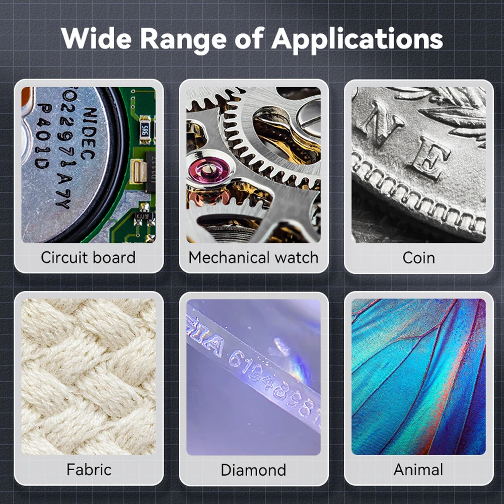 Mikroskop Digital Genggam 500X Layar IPS 2 Inci Kaca Pembesar Koin Elektronik Kamera Mikroskop Portabel untuk Perbaikan Jam Tangan Perhiasan