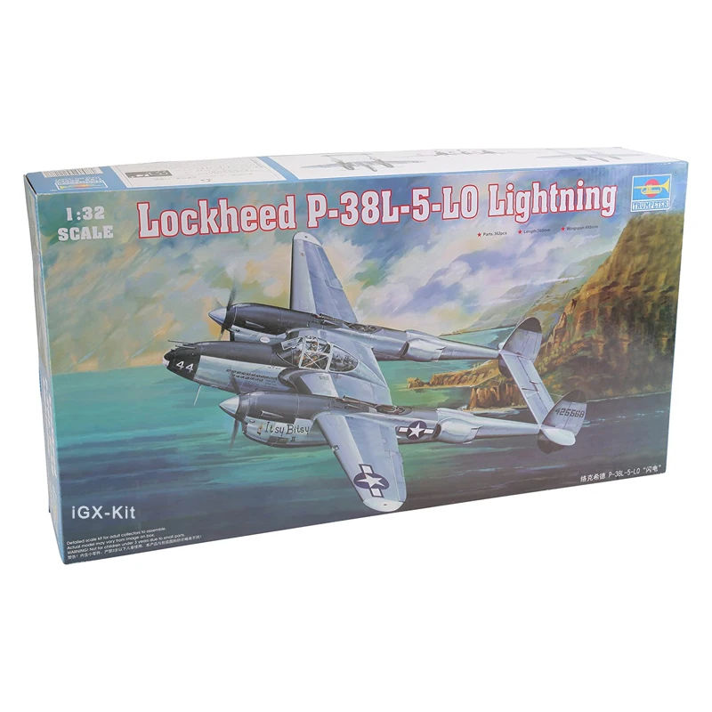 

Trumpeter 02227 1: 32 US Lockheed P-38L-5-LO Lightning Fighter Aircraft Military Assembly Plastic Handcraft Model Building Kit