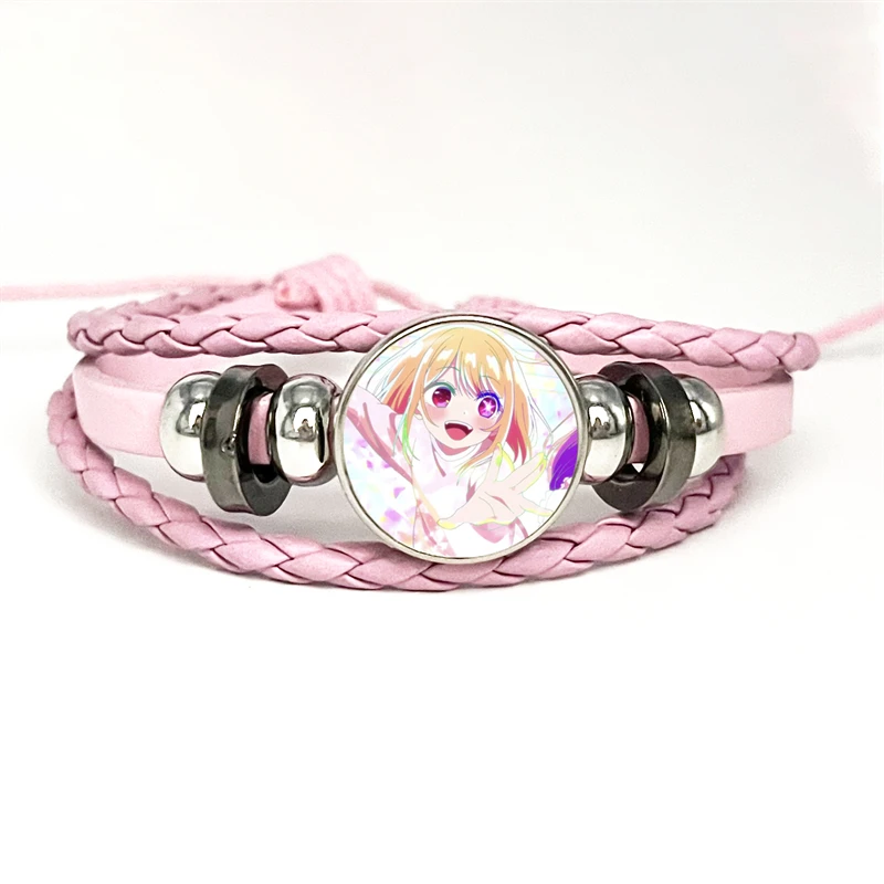 Anime Oshi No Ko Glass Leather Bracelets Gorou Akuamarin Hoshino Ai Rubii Sarina Charm Glass Dome Cosplay Bracelet & Bangles