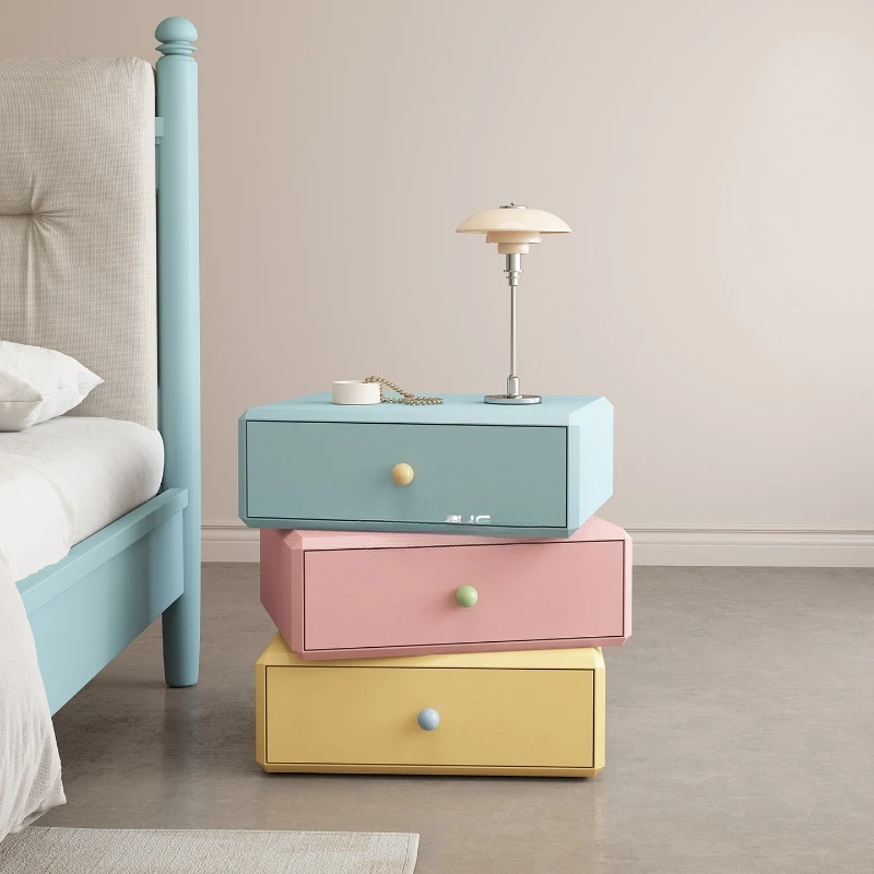 Solid wood bedside table, dopamine home bedroom creative drawer storage cabinet