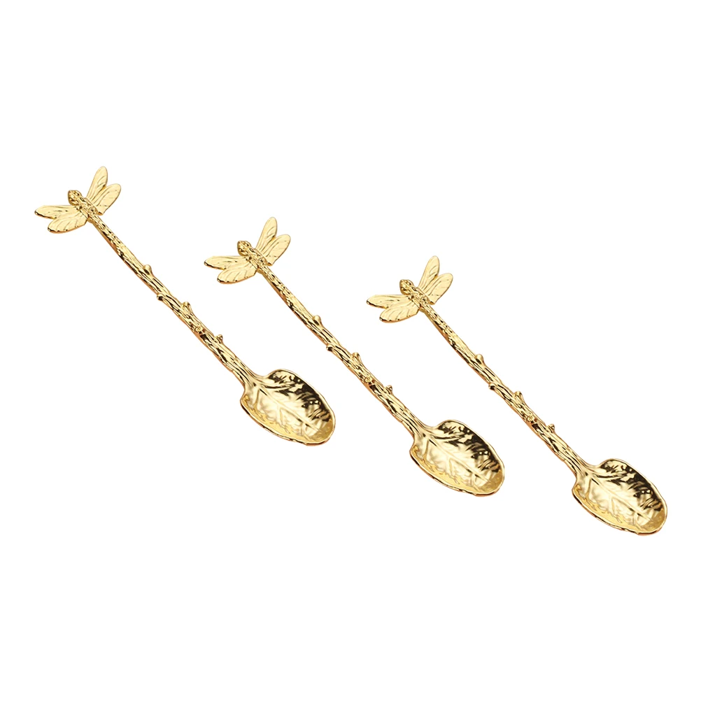 

3pcs Coffee Spoon Small Teaspoons for Sugar Kitchen Serving Spoons Zinc Alloy Lightweight Portable Durability Dessert