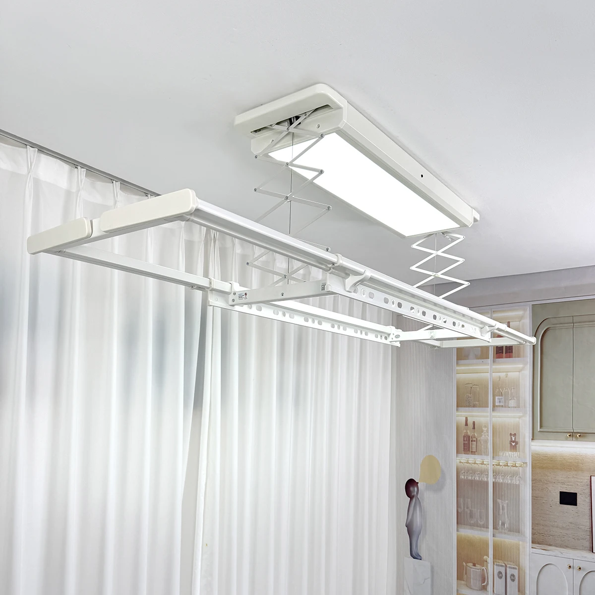 LED Lighting Smart Voice-Control Heating Foldable Electric Clothes Drying Rack for Balcony & Indoor Use view 5
