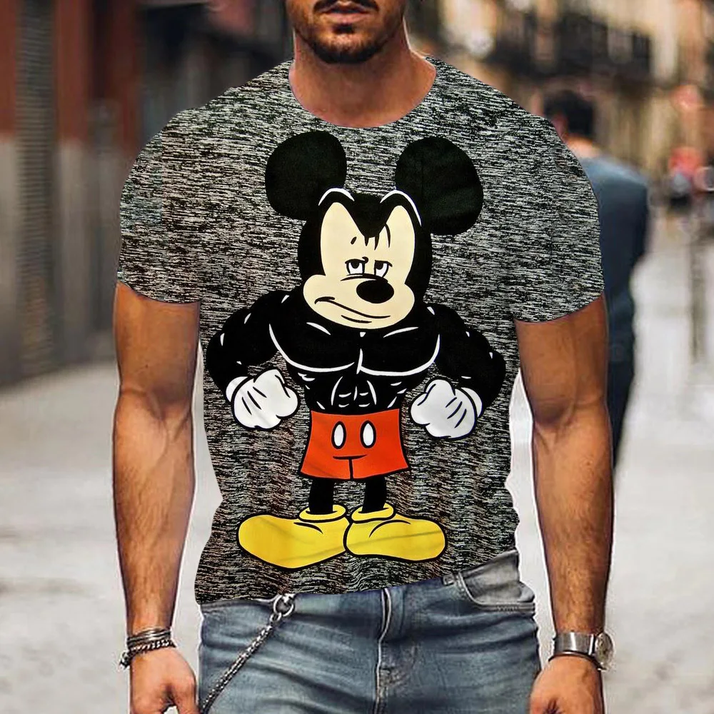 

Mickey Mouse Disney Men Women Casual Style 3D High Quality Print Summer Casual Streetwear Tee Tops Donald Duck Cartoon